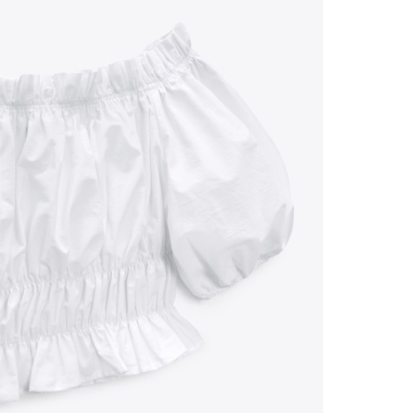 Zara Poplin Crop Top Size Large - Picture 3 of 5
